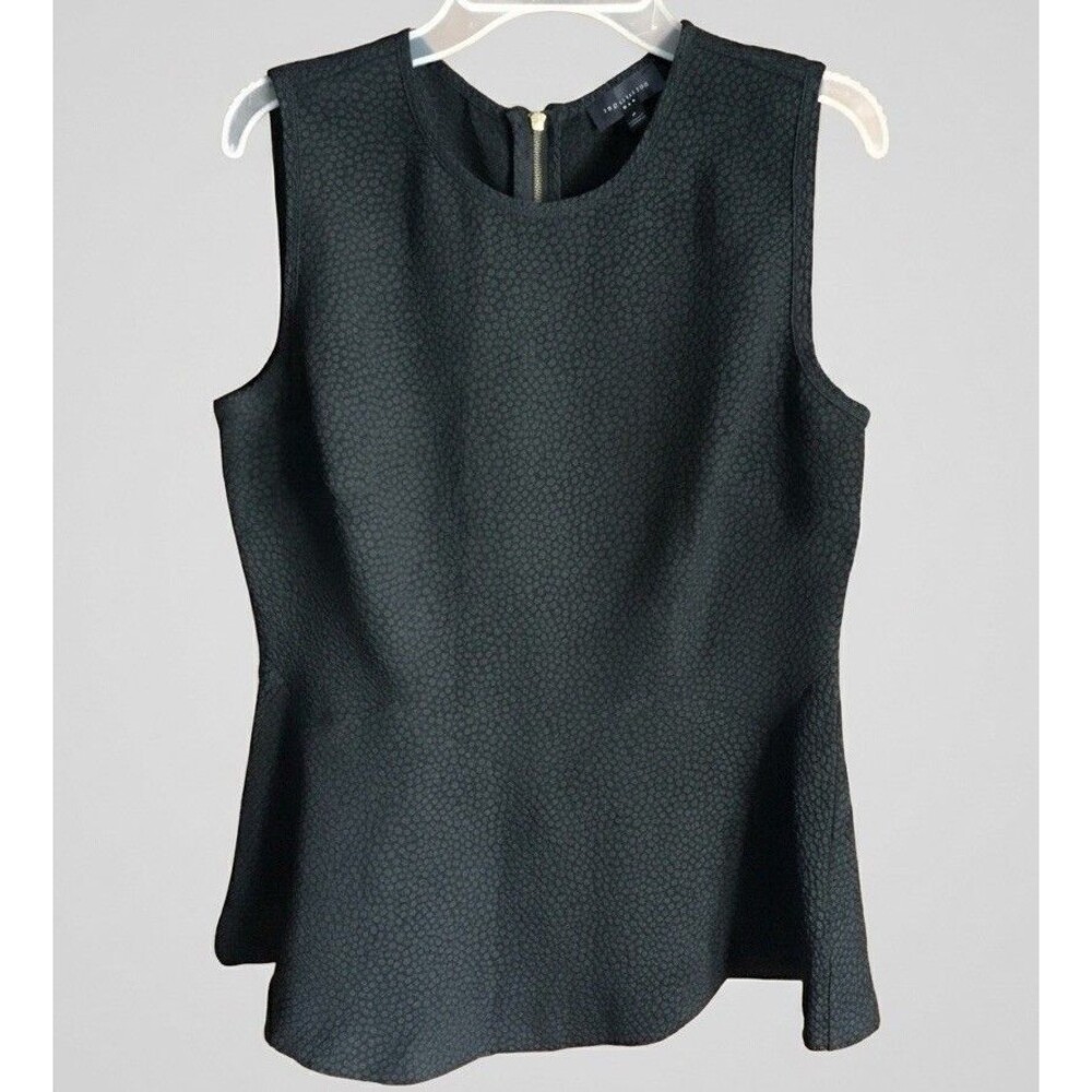 The Limited Black Textured Peplum Top Sleeveless Medium Career Chic Office - Picture 3 of 4